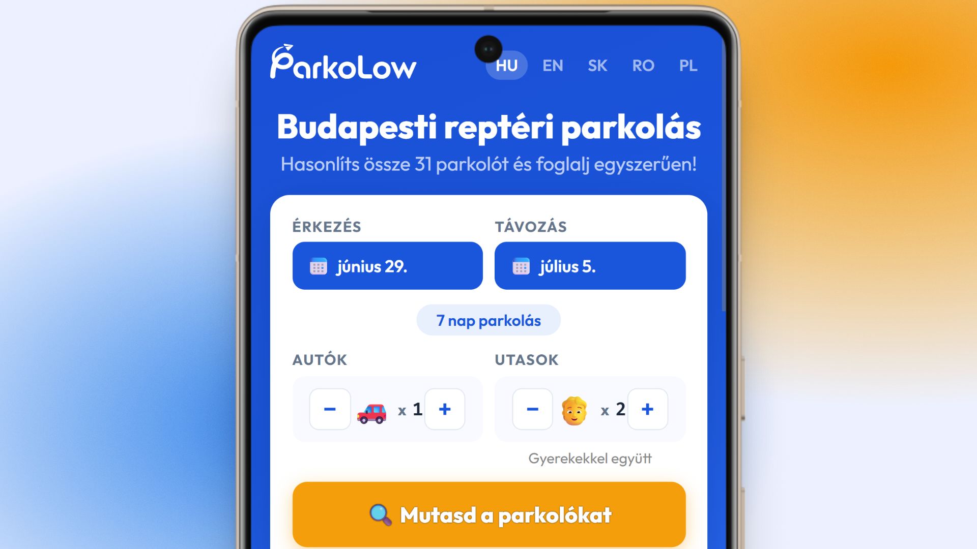 Hogyan foglaljunk reptéri parkolóhelyet a ParkoLow-n?